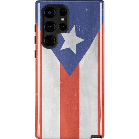 Puerto Rico Flag Distressed Galaxy Cases